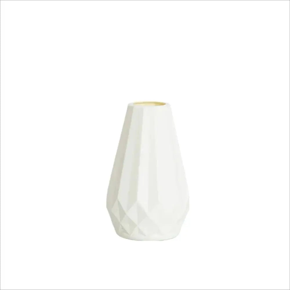 Diamond Shaped Decorative Vase - Nordic Floral Arrangement Accent