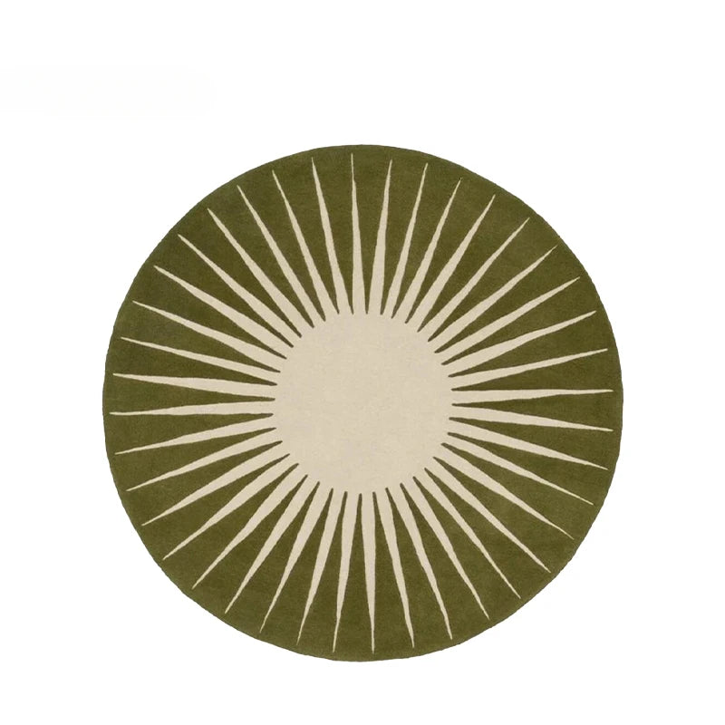 Modern Round Plush Area Rug - Soft Non-Slip Bedroom Carpet