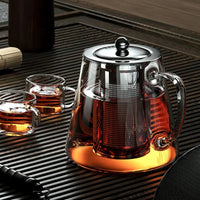 Heat-Resistant Glass Teapot - Stainless Steel Infuser Tea Pot