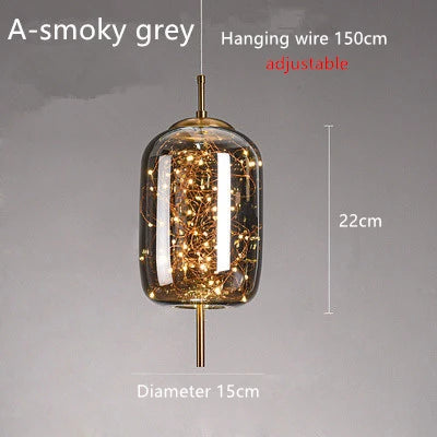 Luxury Glass Bedside Chandelier - Nordic Long-Line Pendant Light