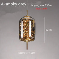 Luxury Glass Bedside Chandelier - Nordic Long-Line Pendant Light