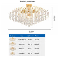 Crystal Ceiling Chandelier - Modern LED Light for Living & Dining
