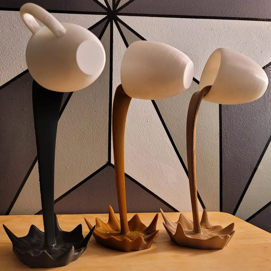 Floating Coffee Cup Sculpture - Whimsical Kitchen Accent Decor
