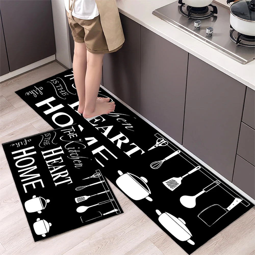 Soft Washable Kitchen Runner Rug - Anti-Slip Hallway and Entry Mat
