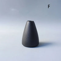 Minimalist Black Ceramic Bud Vase - Japanese Inspired Decor