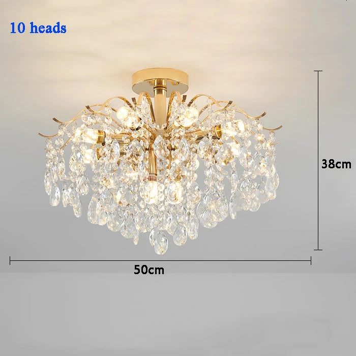 Crystal Ceiling Chandelier - Modern LED Light for Living & Dining