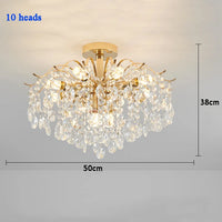 Crystal Ceiling Chandelier - Modern LED Light for Living & Dining