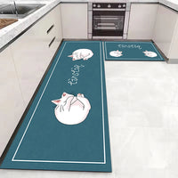 Soft Washable Kitchen Runner Rug - Anti-Slip Hallway and Entry Mat