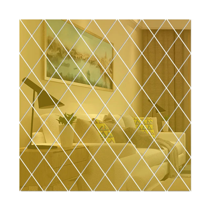 3D Acrylic Mirror Sticker Set - Geometric DIY Wall Decor