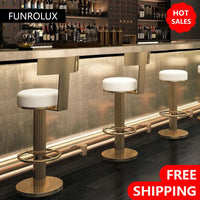 Modern Stainless Steel Counter Bar Stools Set - Cushioned Kitchen Seating