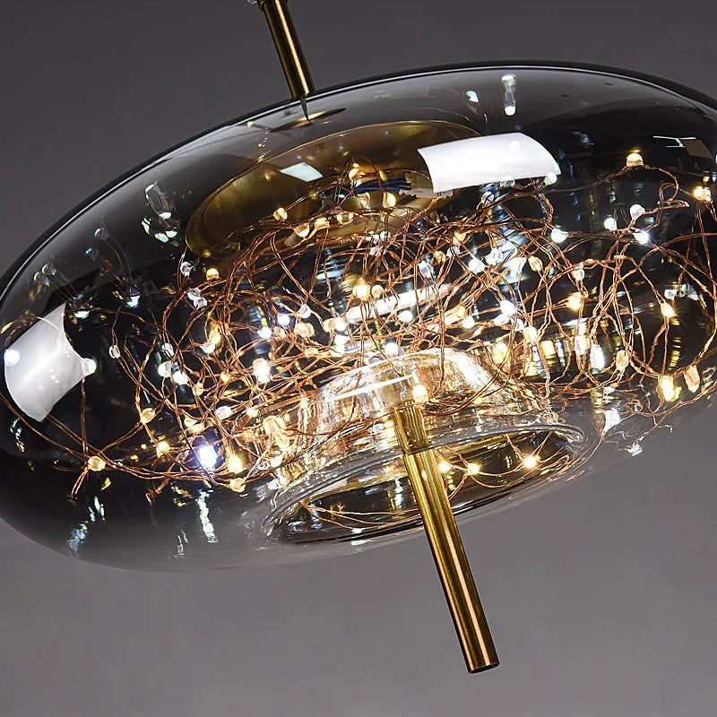 Luxury Glass Bedside Chandelier - Nordic Long-Line Pendant Light