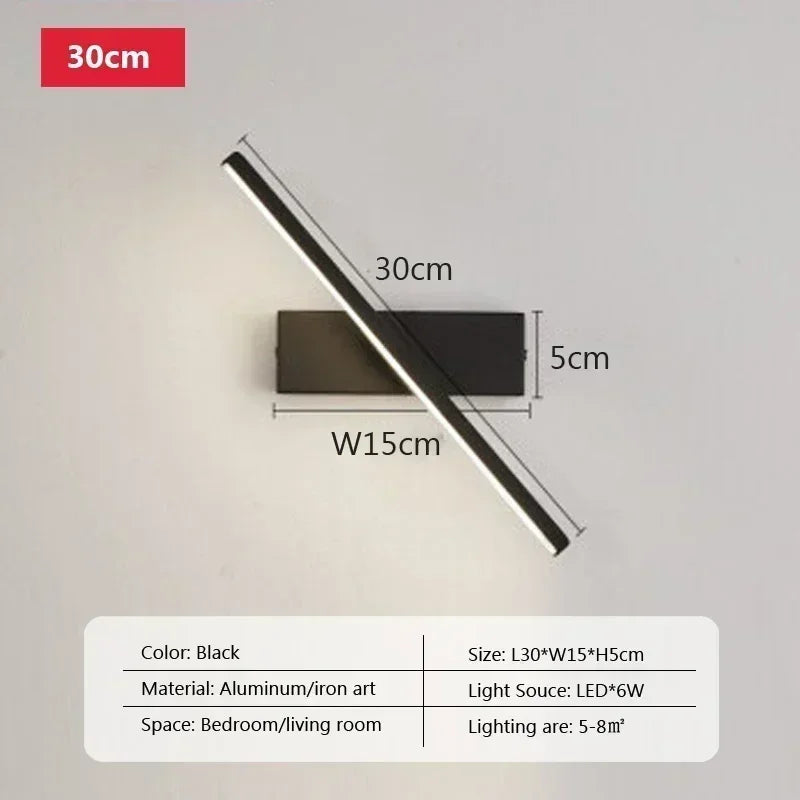 Rotatable LED Wall Light - Modern Bathroom and Bedroom Sconce