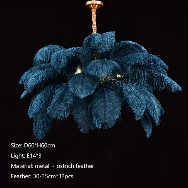Feather Art Chandelier - Nordic Statement Pendant Light