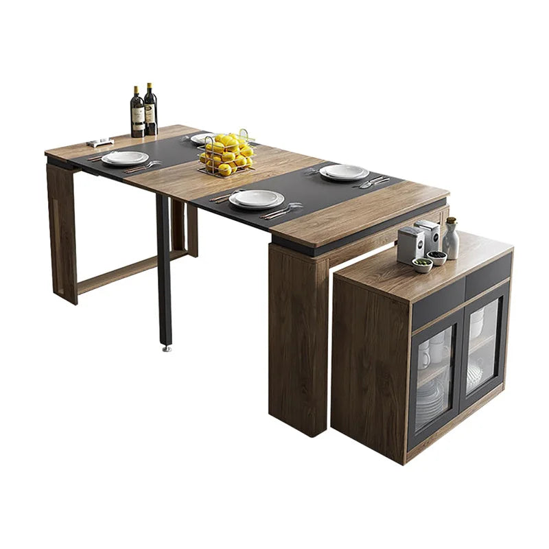 Modern Extendable Dining Table - Rectangle Sideboard with Storage