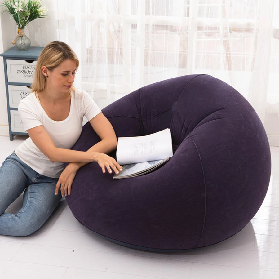 Inflatable Lounger Sofa Chair - Portable PVC Bean Bag Seat
