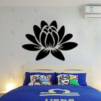Lotus 3D Acrylic Mirror Wall Sticker - Reflective DIY Decor