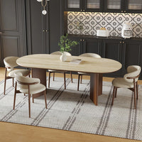 Nordic Retro Wooden Dining Table Set - Modern 6-Seater