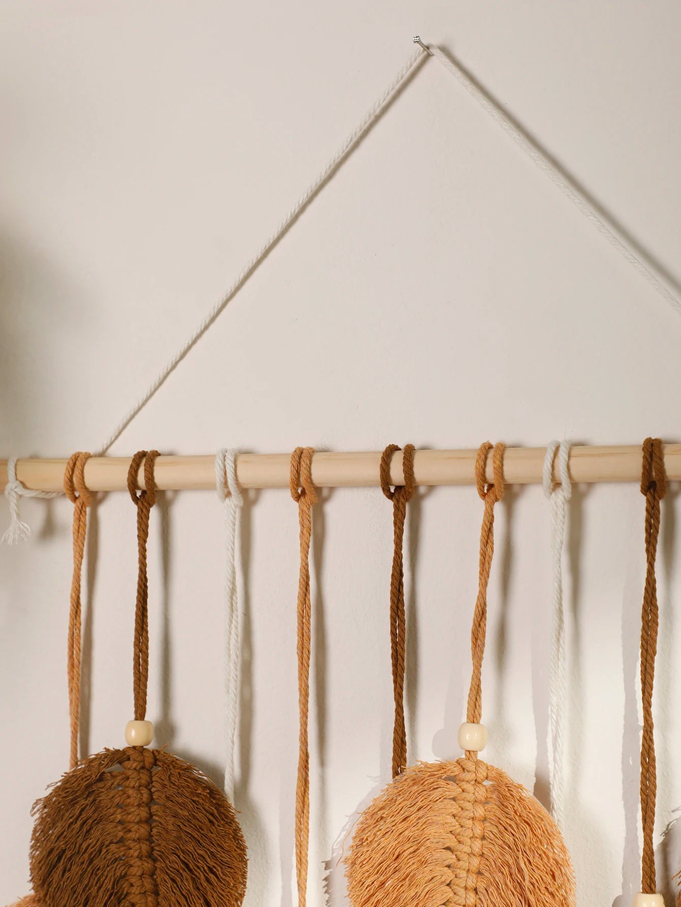 Leaf Macrame Wall Hanging - Boho Brown and Green Tapestry Decor