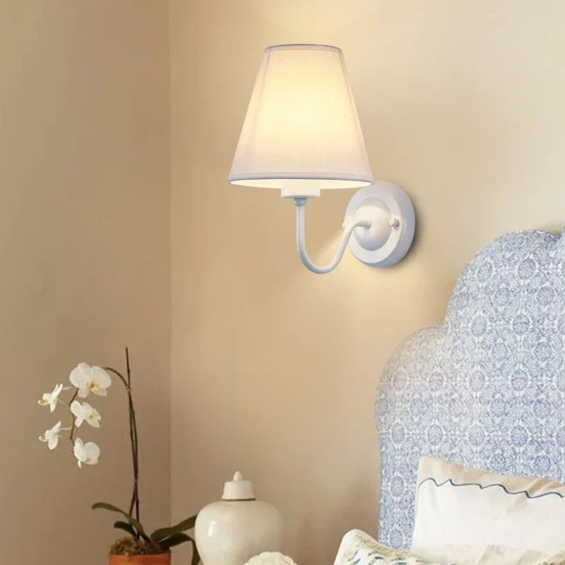 Retro Fabric Wall Lamp - Nordic Indoor Bedside Sconce
