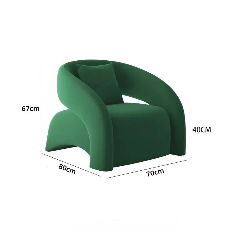 Velvet Leisure Accent Chair - Modern European Single Sofa Seat