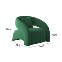 Velvet Leisure Accent Chair - Modern European Single Sofa Seat