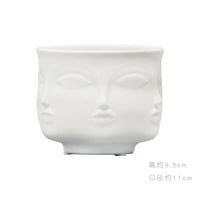 Nordic Face Ceramic Vase - Artistic White Decorative Accent