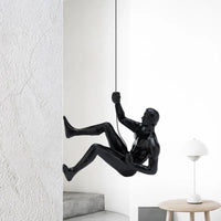 Industrial Climbing Man Wall Sculpture - Retro Resin Accent Decor