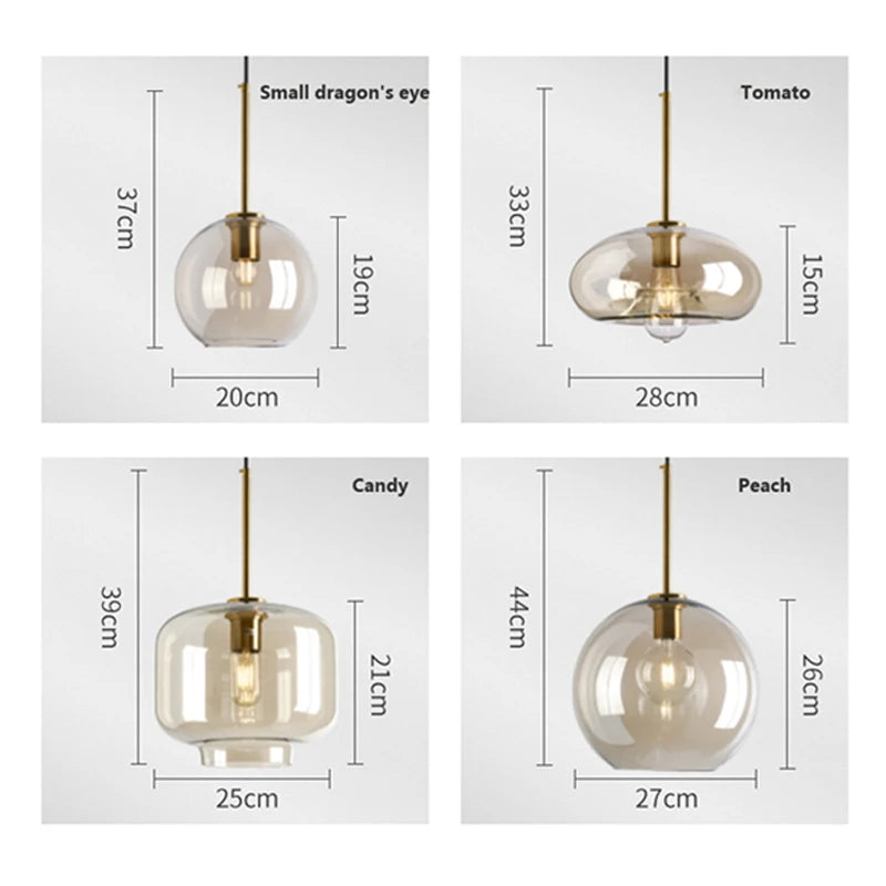 Nordic Glass Pendant Light - Industrial Loft Hanging Lamp