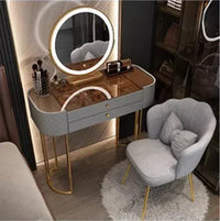 Luxury Makeup Vanity Desk - LED Mirror Dressing Table with Storage