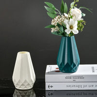 Diamond Shaped Decorative Vase - Nordic Floral Arrangement Accent