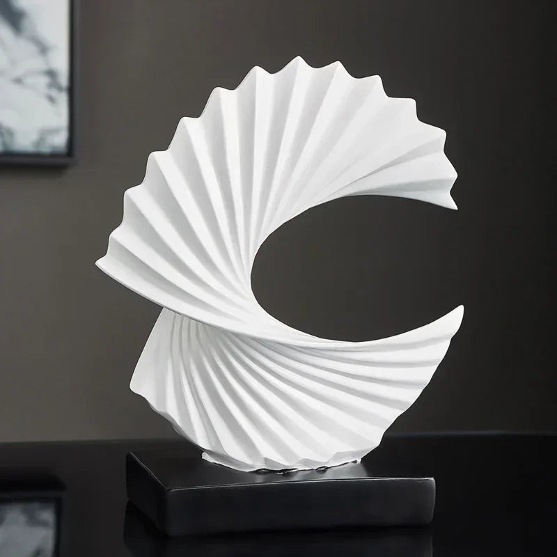 Modern Gold Resin Abstract Sculpture - Luxe Home and Office Accent