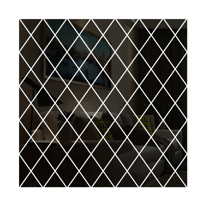 3D Acrylic Mirror Sticker Set - Geometric DIY Wall Decor