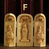 Hand-Carved Guanyin Buddha Statue - Boxwood Spiritual Home Decor