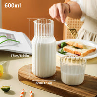 Glass Bedside Water Carafe Set - Elegant Bottle with Drinking Cup