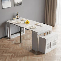 Modern Extendable Dining Table - Rectangle Sideboard with Storage