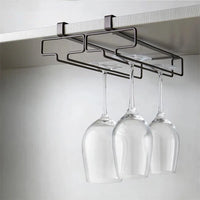 Under-Cabinet Wine Glass Holder - Multipurpose Stemware Storage Rack