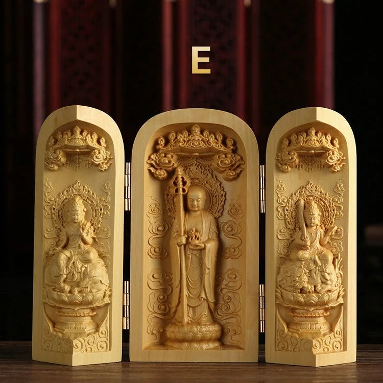 Hand-Carved Guanyin Buddha Statue - Boxwood Spiritual Home Decor
