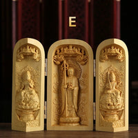 Hand-Carved Guanyin Buddha Statue - Boxwood Spiritual Home Decor