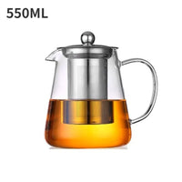 Heat-Resistant Glass Teapot - Stainless Steel Infuser Tea Pot