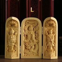 Hand-Carved Guanyin Buddha Statue - Boxwood Spiritual Home Decor