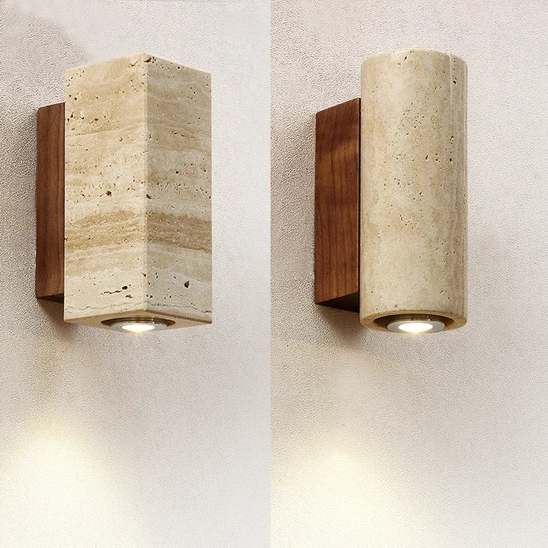 Wabi Sabi Marble Wall Lamp - Warm Modern Bedside Light