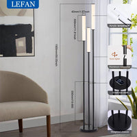 LED Shelf Floor Lamp - Dimmable Standing Light with Remote