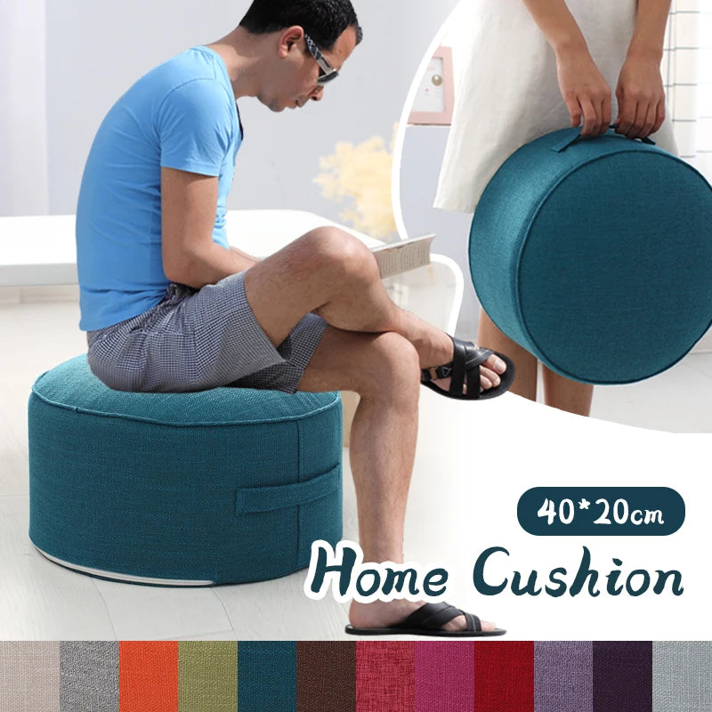 Tea Ceremony Floor Pouf - Cotton Linen Tatami Meditation Cushion