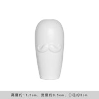 Nordic Face Ceramic Vase - Artistic White Decorative Accent
