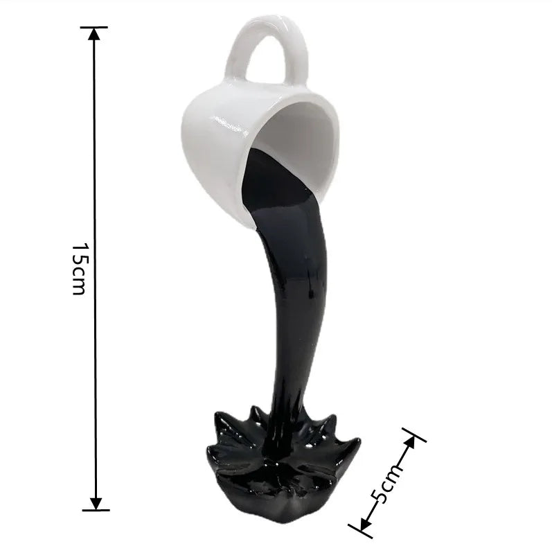 Floating Coffee Cup Sculpture - Whimsical Kitchen Accent Decor