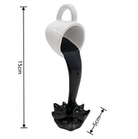 Floating Coffee Cup Sculpture - Whimsical Kitchen Accent Decor