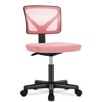 Armless Mesh Office Chair - Low-Back Swivel Seat with Lumbar Support