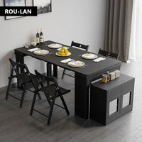 Modern Extendable Dining Table - Rectangle Sideboard with Storage