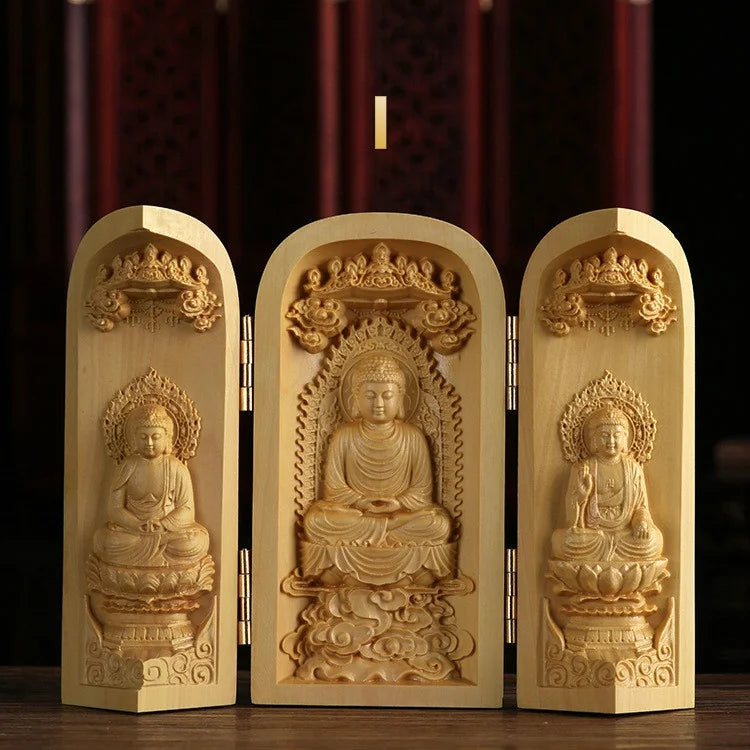 Hand-Carved Guanyin Buddha Statue - Boxwood Spiritual Home Decor