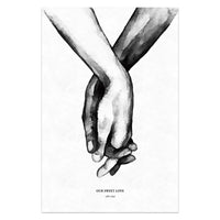 Simple Love Quote Canvas Wall Art - Nordic Couples Decor Print